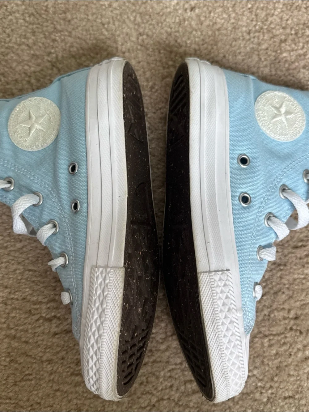 Converse Custom Sky Blue Chuck Taylor All Star Kids High Top Sneaker Size 1Y